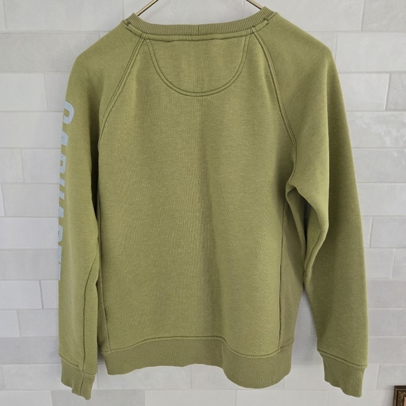 Carhartt Ladies' Sleeve Logo Crewneck Crew Sweatshirt Pullover Green Size Small - Picture 9 of 9